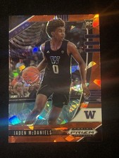 2020-21 Prizm Draft Picks Jaden McDaniels Red cracked Ice Lot #51 #11 RC Wolves