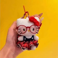 Cute Plush Keychain Doll Bag Charm Red Glasses School Uniform Kawaii PendantGift