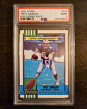 Troy Aikman Topps 1990 #482 Disclaimer Back Dallas Cowboys PSA 9 Rookie Card 🔥