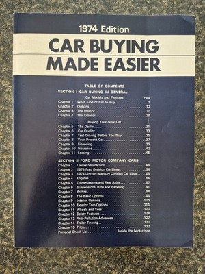 Vintage 1974 Edition Ford Car Buying Made Easier Guide Book