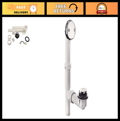 Touch-Toe Tub Drain Kit, Chrome Finish, Easy Install, Bath Drain Assembly, 1-Pac