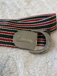 Gucci 95/38 Ceinture Nylon Homme Occasion Argent Boucle Logo Sans Boîte OCCASION Rouge