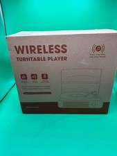 Vinyl Record Player Turntable W/ Built-In Bluetooth Receiver  2 Stereo Speakers