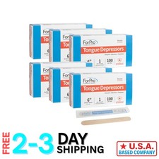 100 Count Sterile Tongue Depressors - Durable, Individually Wrapped, 6"