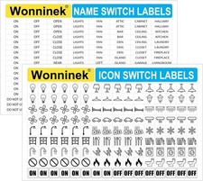4Sheets Transparent Waterproof Light Switch Labels - 600 Stickers for Home Off