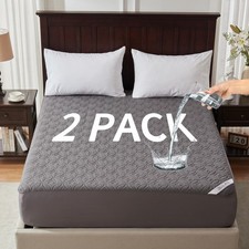 2 Pack Waterproof Mattress Protector Full Size Mattress Pad with Deep Pocket 6"