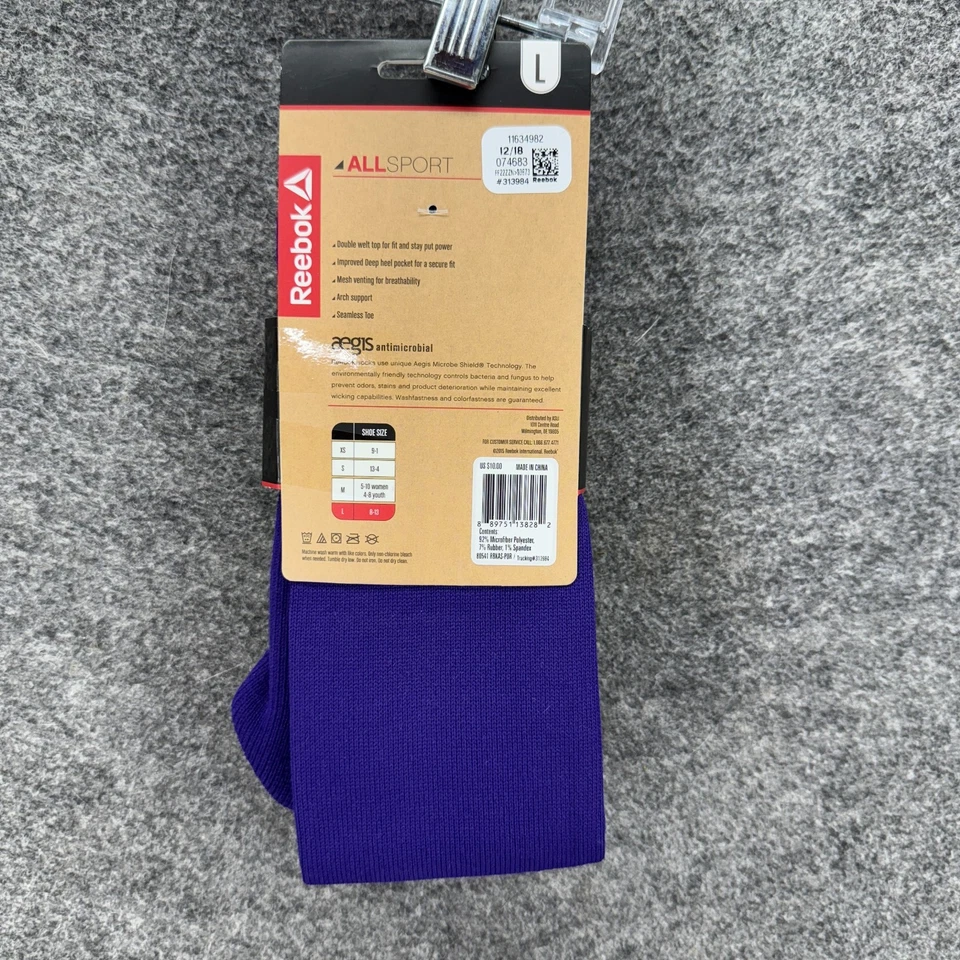 Nuevo Paquete de 1 Calcetines Reebok Hombre L Grande Azul Todo Deportivo Foto 2 de 3