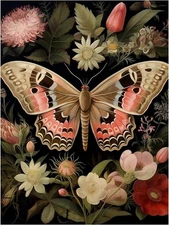 Mandun Paint by Numbers for Adult, Moth Kit 16x20INCH, 