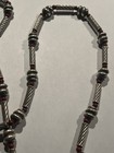 Sterling Silver and Red Jasper Beaded Necklace - 37 inches long — photo 2
