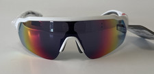 NEW Foster Grant Ironman IRONFLEX SUNGLASSES White Multicolor Mirror Shield