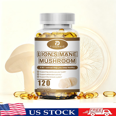 Lion's Mane Mushroom Capsules 120 Pills Brain Cognitive Immune Supplement