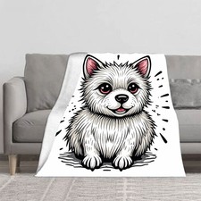 Durable Soft  Warm Flannel Blanket - Cozy Cartoon Dog Design Perfect for Sofa