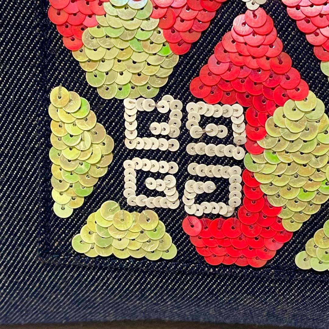 GIVENCHY denim tote bag in indigo blue with sequins and logo thumbnail 3