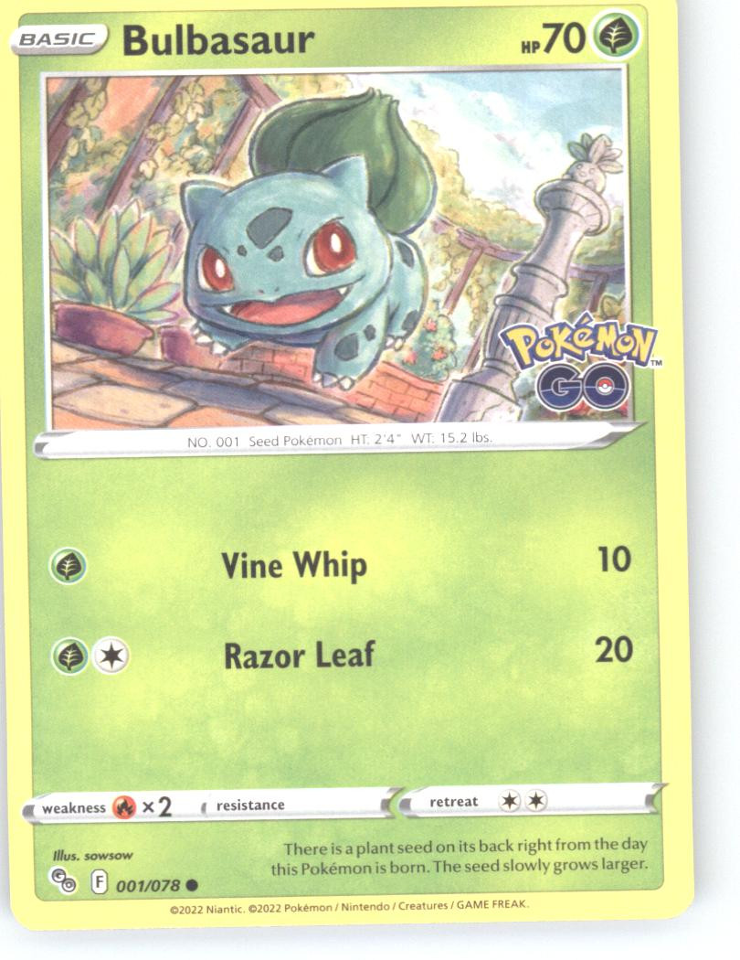 Bulbasaur | 001/078 | Pokemon GO | NM