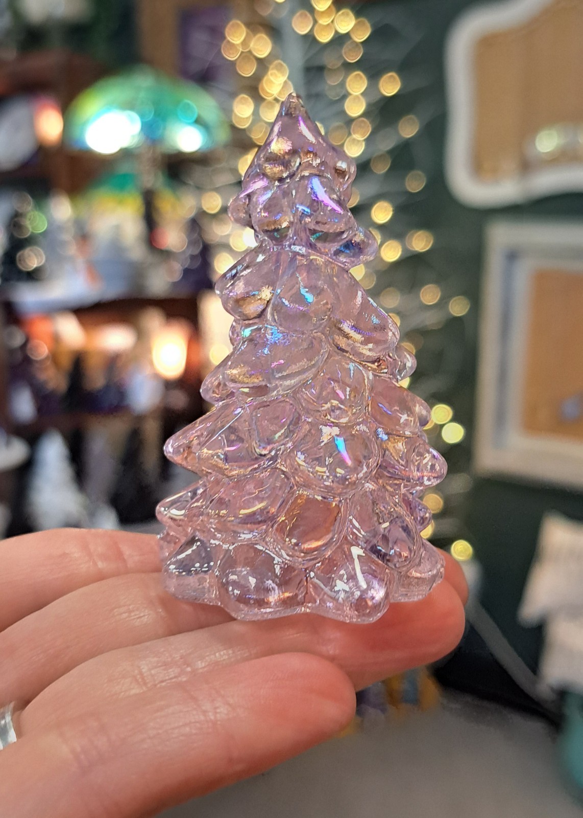 Mosser Glass Mini Christmas Trees 2.75" Sugar Plum Buffett Blue Milk Teal Set 6