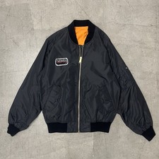 Rothco MA-1 Flyer Reversible Nylon Zip-Up Bomber Flight Jacket XL Black Orange
