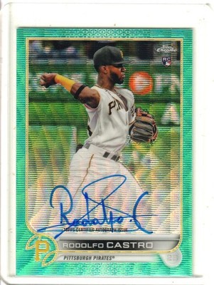 2022 Topps Chrome Rodolfo Castro Aqua Wave Refractor Rookie Auto /199 RC