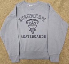 Billionaires Boys Club BBC Ice Cream shark blue Sweater Sweatshirt Size L RARE