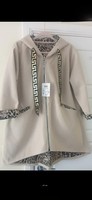 Italian Coat/Jacket in beige and animal print Size 18 BNWT