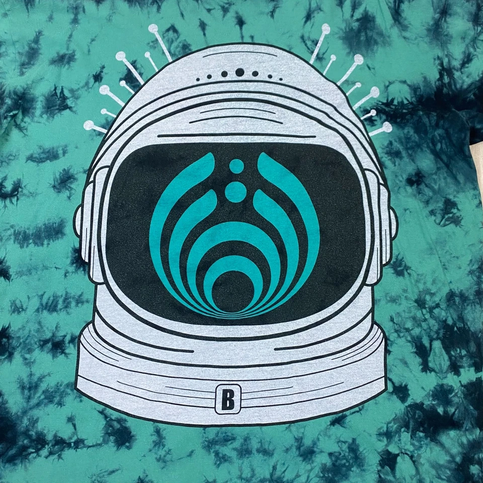T-Shirt Vintage BASSNECTAR L Tie-Dye Astronaute Spacemann Haut Techno Danse EDM - Photo 2/4