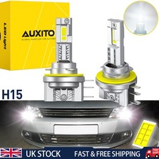 2x AUXITO H15 64176 Bulb LED HeadLight Daytime Running Light White For Audi VW