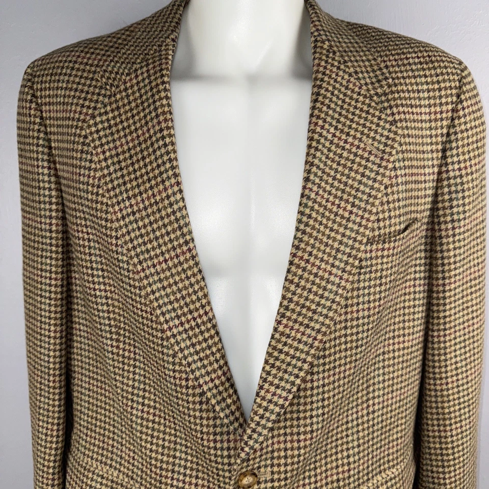 Abrigo Blazer Chaqueta De Colección Austin Reed Deportivo Para Hombre’s 46R Marrón Lana Pata de Gallo Foto 2 de 4