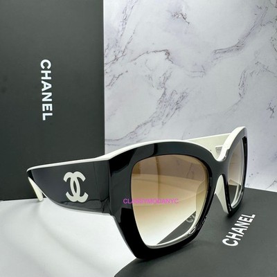 New CHANEL Sunglasses Black White CC Logo Authentic CH 6058  display picture 1