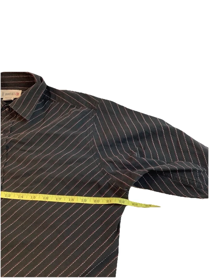 Camisa manga larga BKE67 perla a presión para hombre talla grande Foto 3 de 4