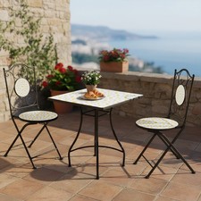 Set tavolo giardino e 2 sedie maiolica Margherite giallo