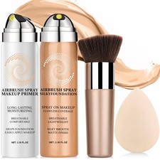 AirBrush Foundation Spray With Airbrush Primer, Silky Mist Foundation Spray Make