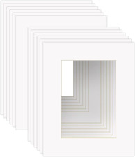 8X10 White Picture Mats with Core Bevel Cut Frame Mattes for 5X7 Pictures- Pack