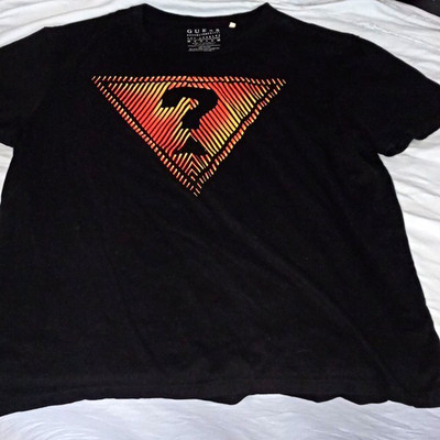 GUESS Men's Black Established 1981 LA Question Mark Graphic Crew Neck Tee M