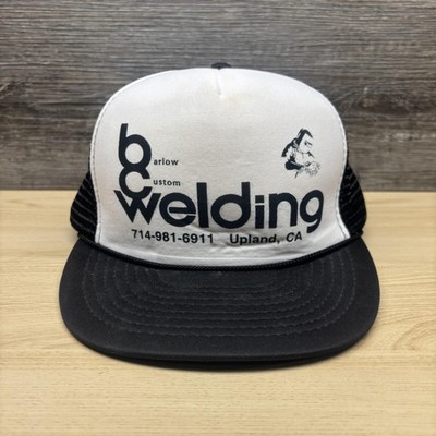 Otto BC Welding Hat Cap Snap Back Mens One Size Black Mesh Trucker Upland CA