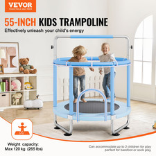 55" Kids Trampoline, 4.6FT Indoor Outdoor Trampoline, Blue