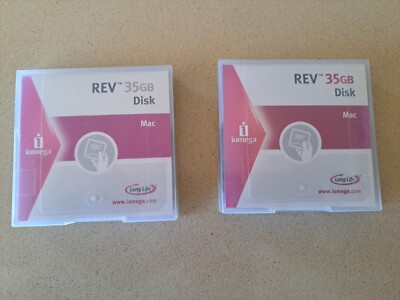 Iomega REV Disk 35GB Capacity Mac Unused 2-Pack