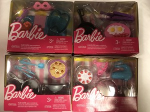 Mattel-Barbie-Doll-Accessories-Packs-Lot-of-4-NIP-spa-bacon-amp-eggs-cake-mix-spag