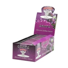 Full Box 1 1/4 Size GRAPE Fruit Flavored Cigarette Rolling Paper 50Packs/Box