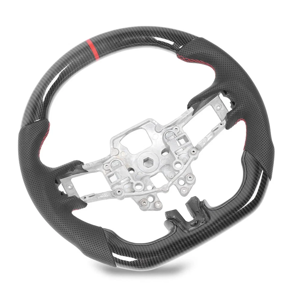 Hydro Dip Carbon Fiber Steering Wheel For Ford Mustang GT Shelby GT350 2015-2017 - Image 3 of 4