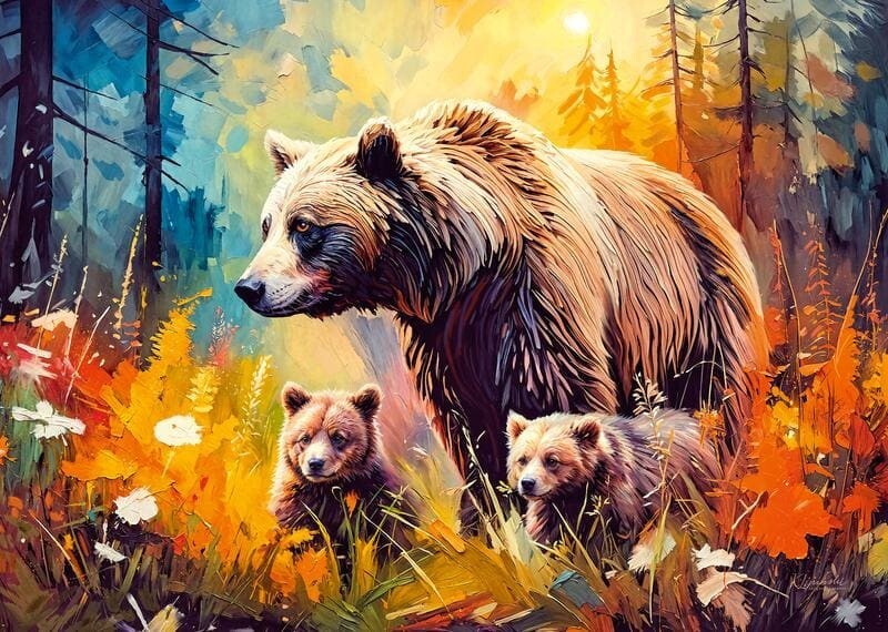 Cherry Pazzi Together in the Wild 1000 piece bears jigsaw puzzle