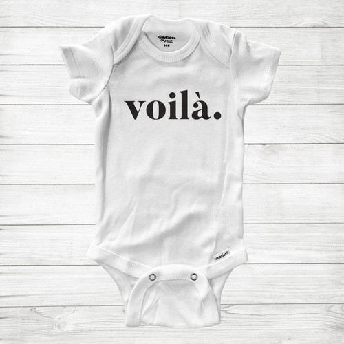 Voila Baby Infant Bodysuit French Quote Inspirational Baby Clothes Shower Gift - Picture 3 of 3