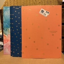 Mead Five Star 3 Hole Punched 4 Pocket Portfolio Plastic Folders Lot Of 10 Color