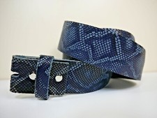 Wechsel-Riemen Ledergürtel "Schlangen-Optik"  in blau