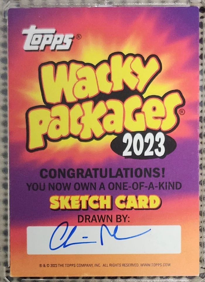 CHRIS MEEKS SKETCH CARD: 2023 WACKY PACKAGES HAND DRAWN SP (1/1) CHASE RARE! - Image 2 of 4