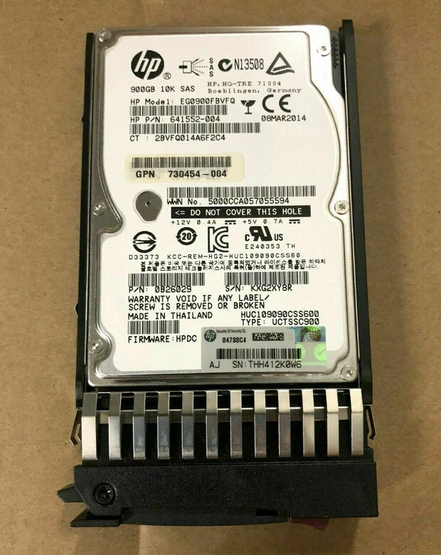 HP C8S59A 730703-001 MSA 900GB Ent 6G 10K RPM SAS 2.5 in DP HP HDD Hard Drive - Image 3 of 4