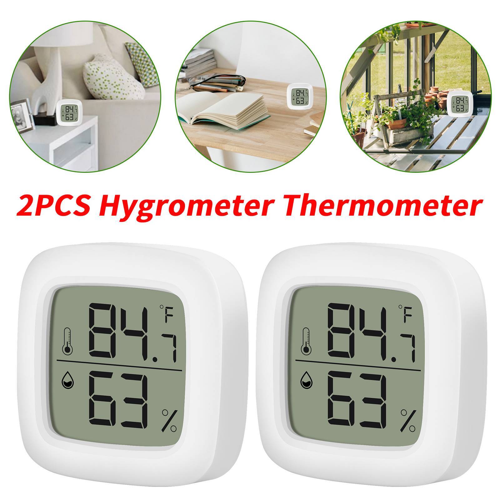 2PCS Mini Thermometer Digital LCD Display Hygrometer Temperature Humidity Meter
