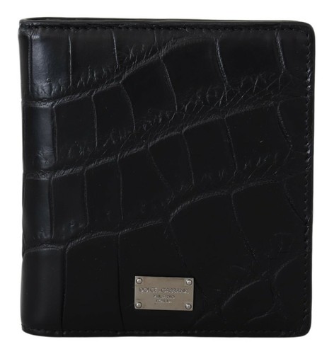 Dolce & Gabbana Cartera Exótico Cuero Negro Plegable Tarjetero Hombre - 第 1/11 張圖片