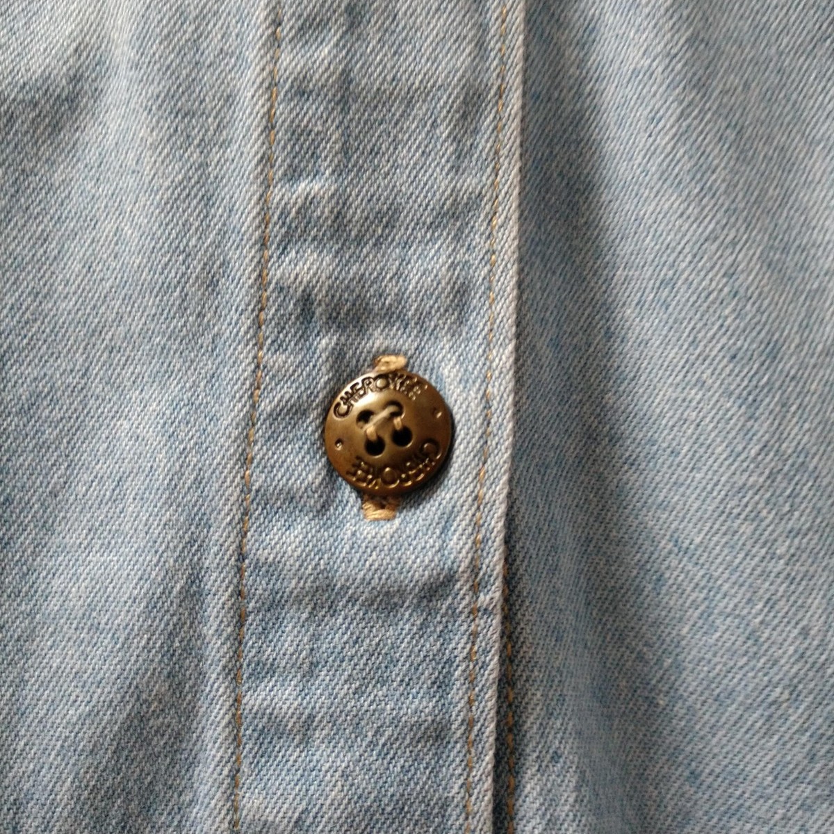 Cherokee Denim Shirt Women 18W Blue With Snowman Patch