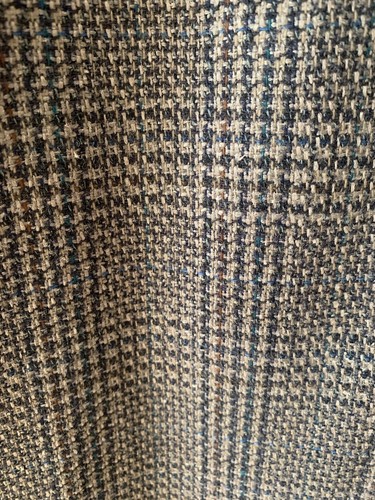 Geoffrey Beene Sport Coat Ventless 3 Button Blue Brown Cream Gray Plaid USA 42 R - Picture 10 of 11