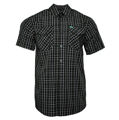 Dixxon Flannel Highlands Green Black Plaid Bamboo Short Sleeve Shirt