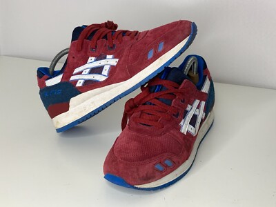 ASICS Gel Lyte III Burgundy Navy Blue H30QK Suede Athletic US